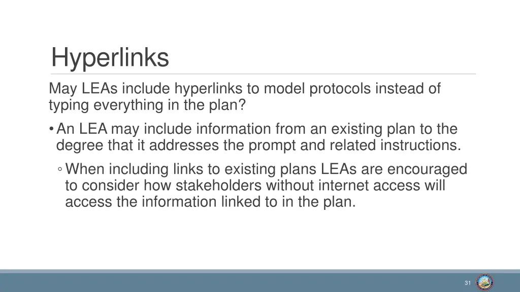 hyperlinks may leas include hyperlinks to model