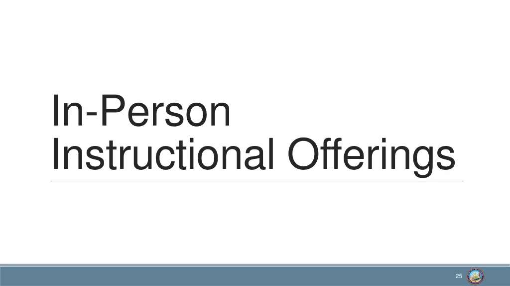 in person instructional offerings