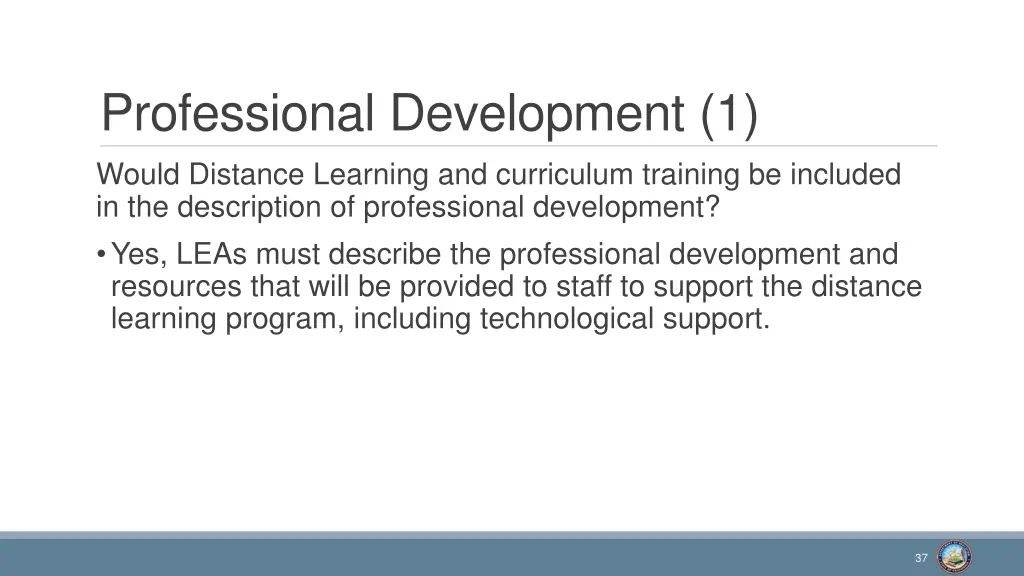 professional development 1 would distance