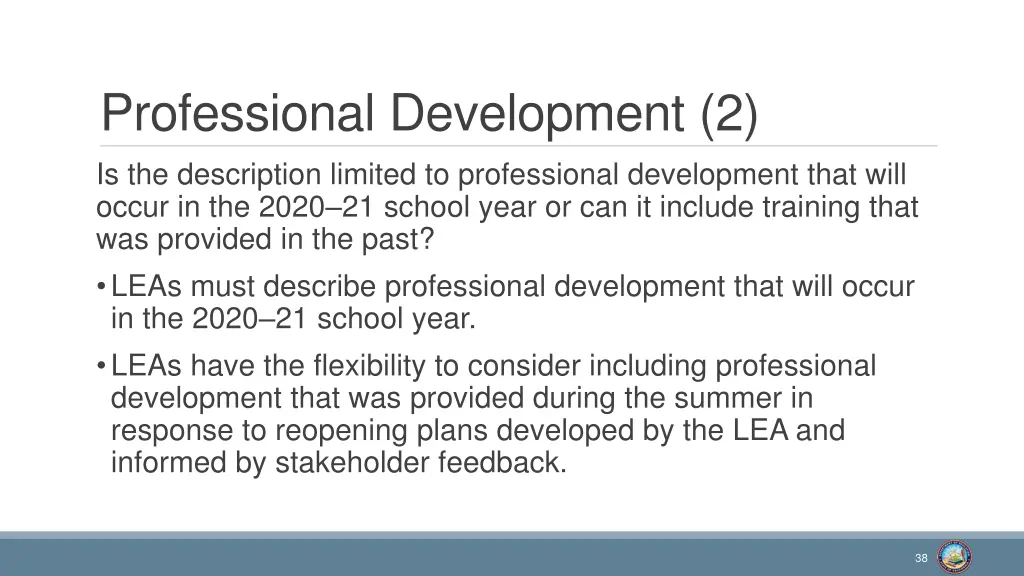 professional development 2 is the description