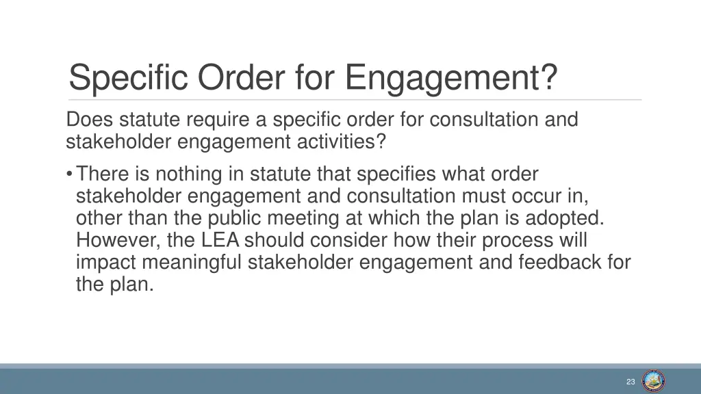 specific order for engagement does statute