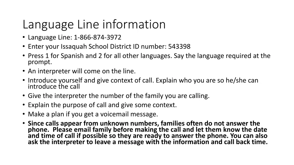 language line information language line