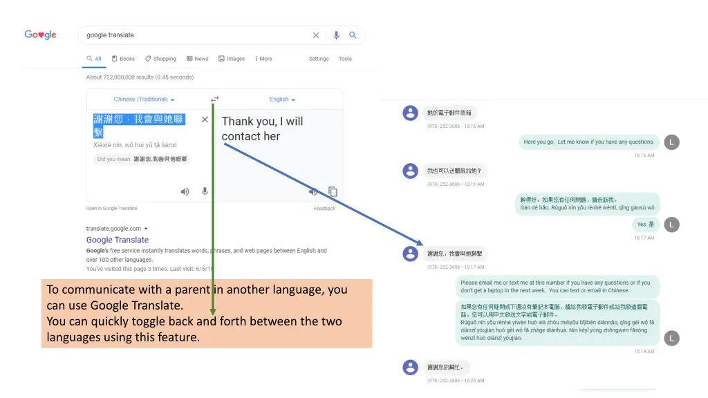 to communicate with a parent in another language 1