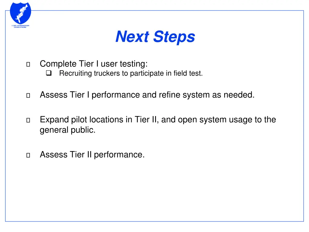 next steps