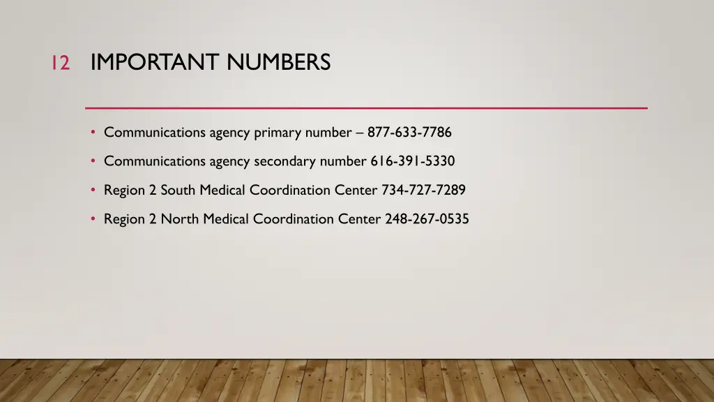 important numbers