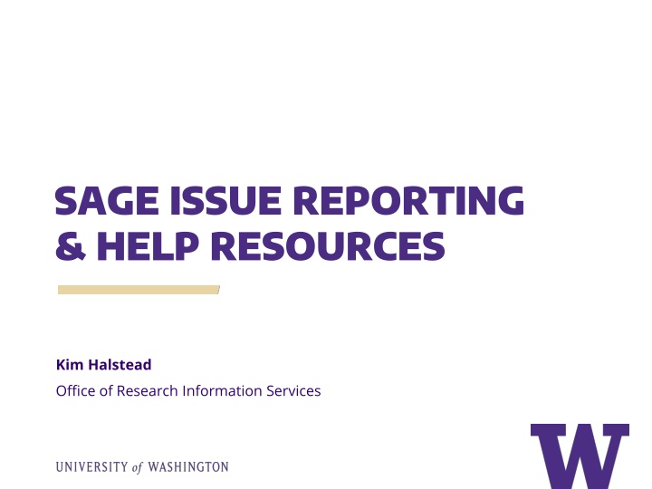 sage issue reporting help resources