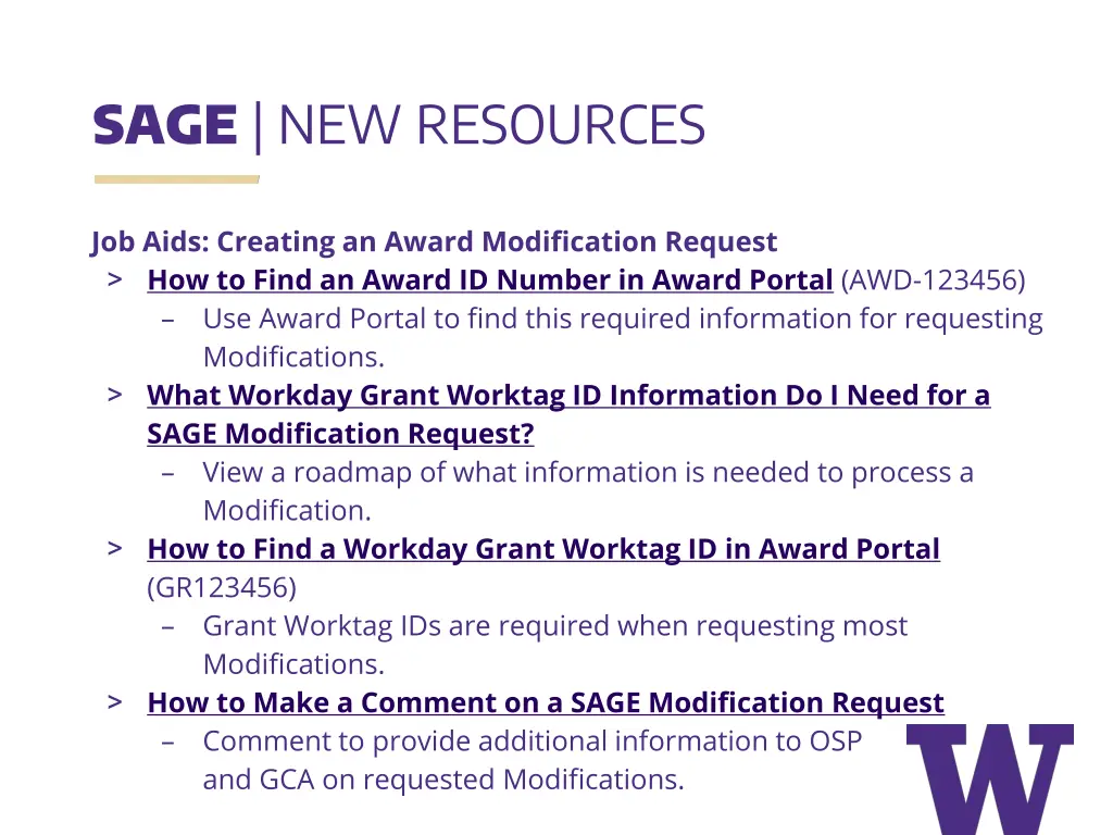 sage new resources