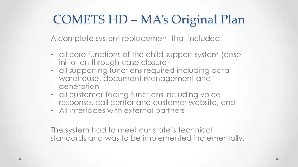 comets hd ma s original plan
