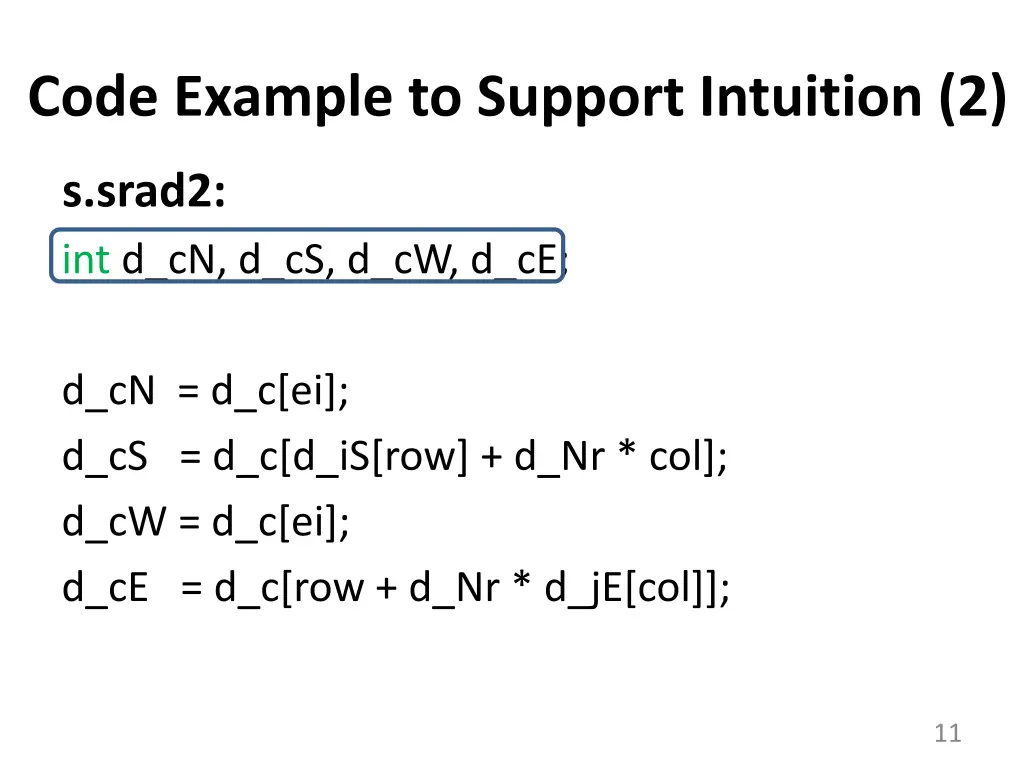 code example to support intuition 2