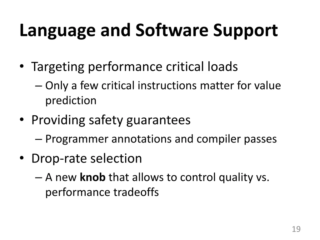 language and software support
