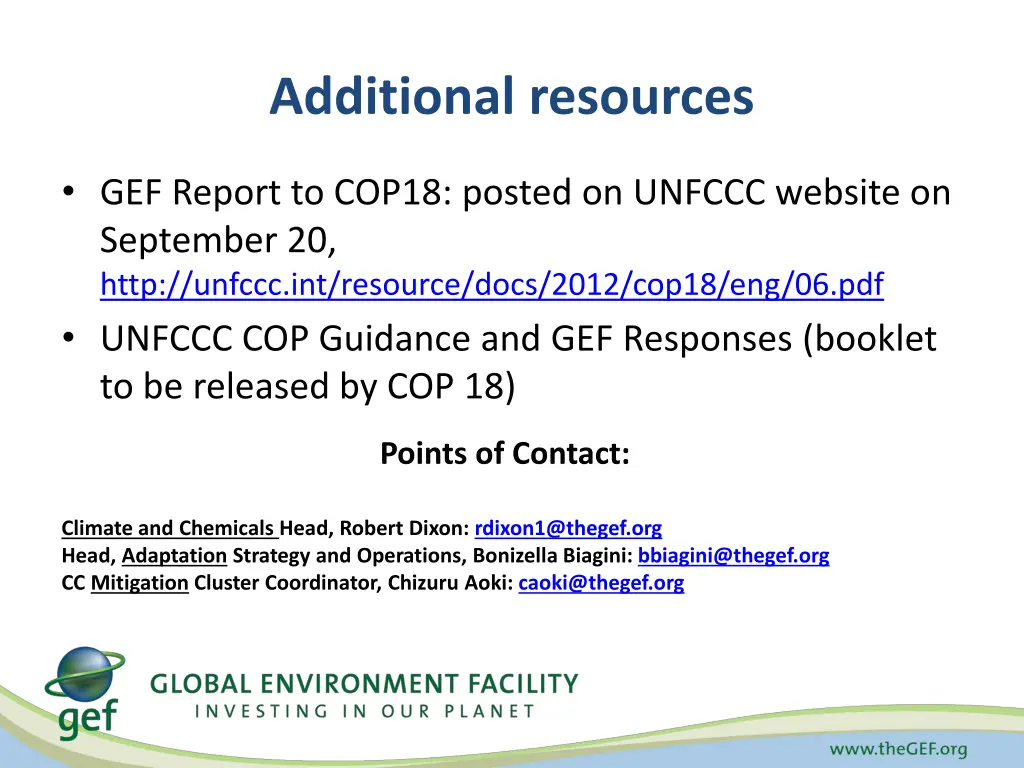 additional resources