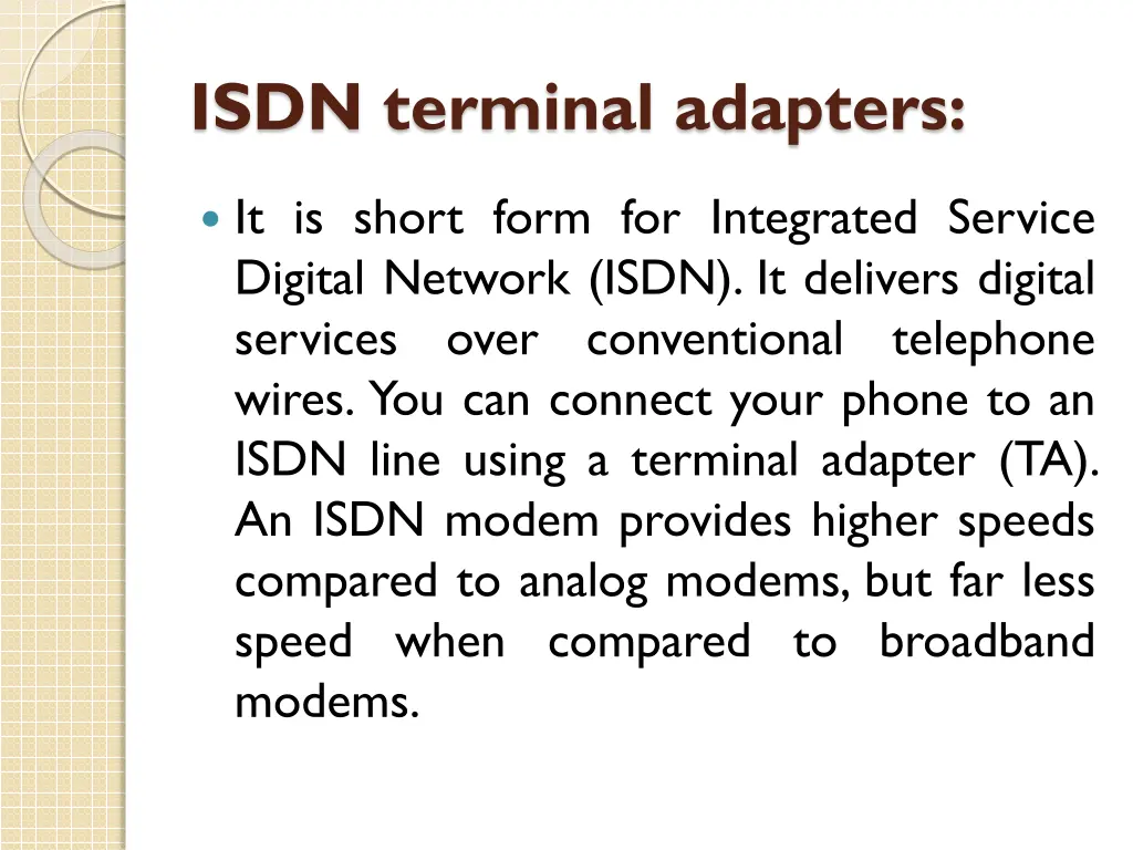 isdn terminal adapters