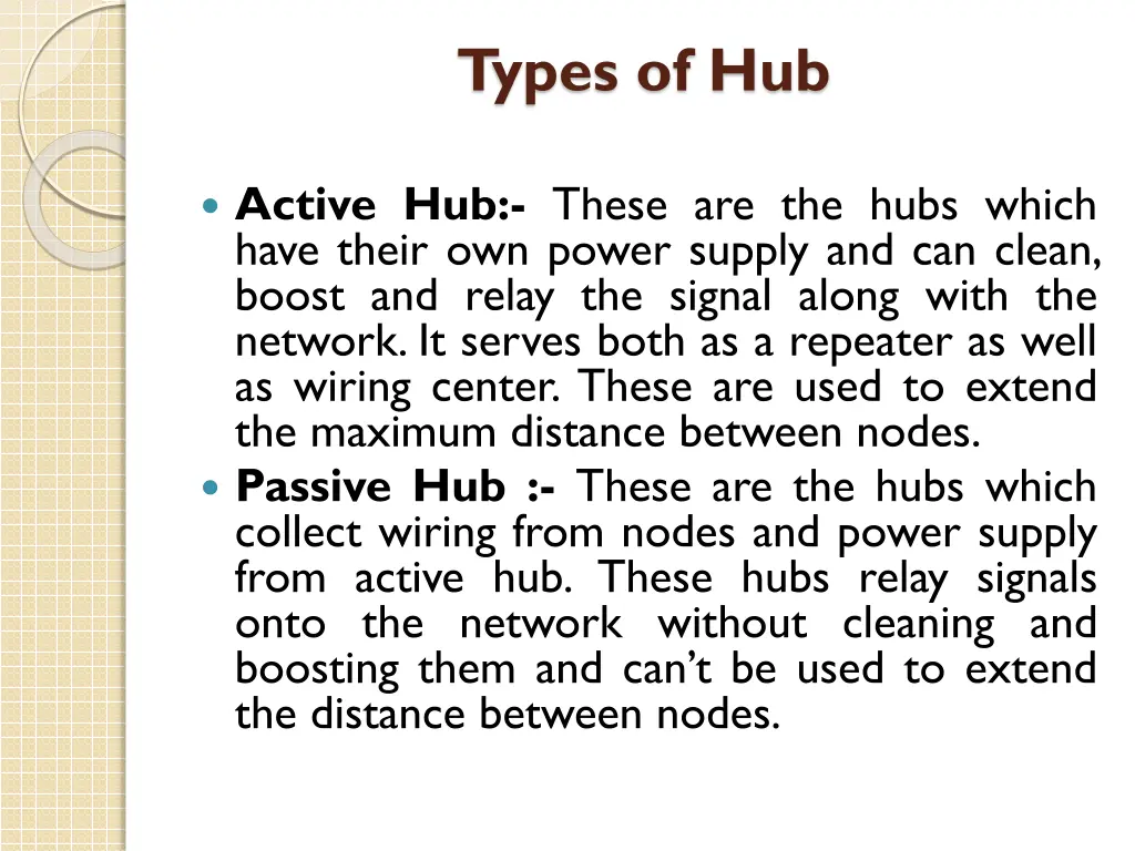 types of hub