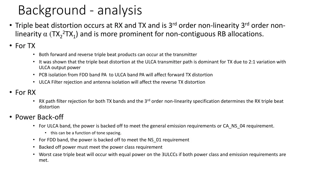 background analysis triple beat distortion occurs
