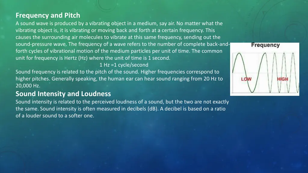 frequency and pitch a sound wave is produced