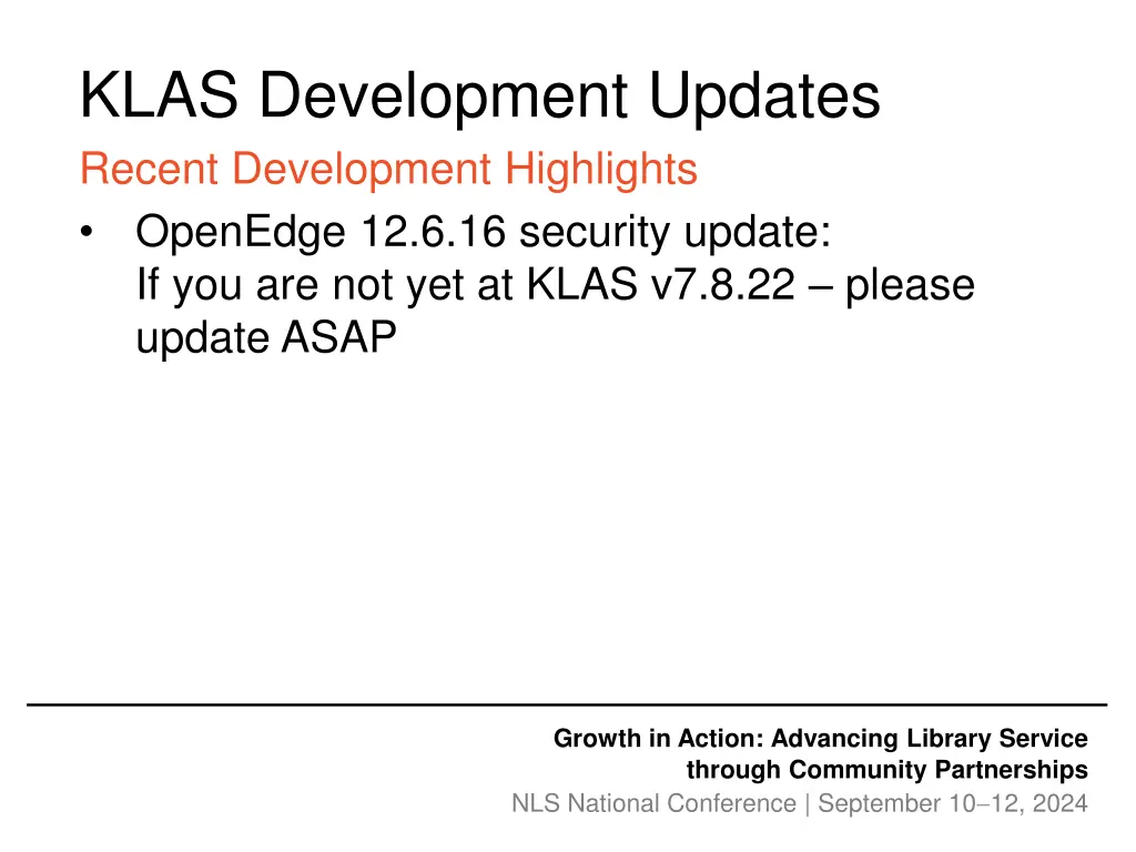 klas development updates recent development 2