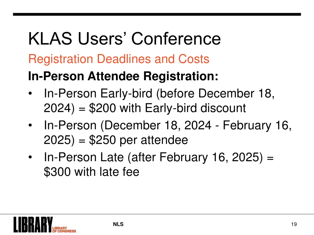 klas users conference registration deadlines