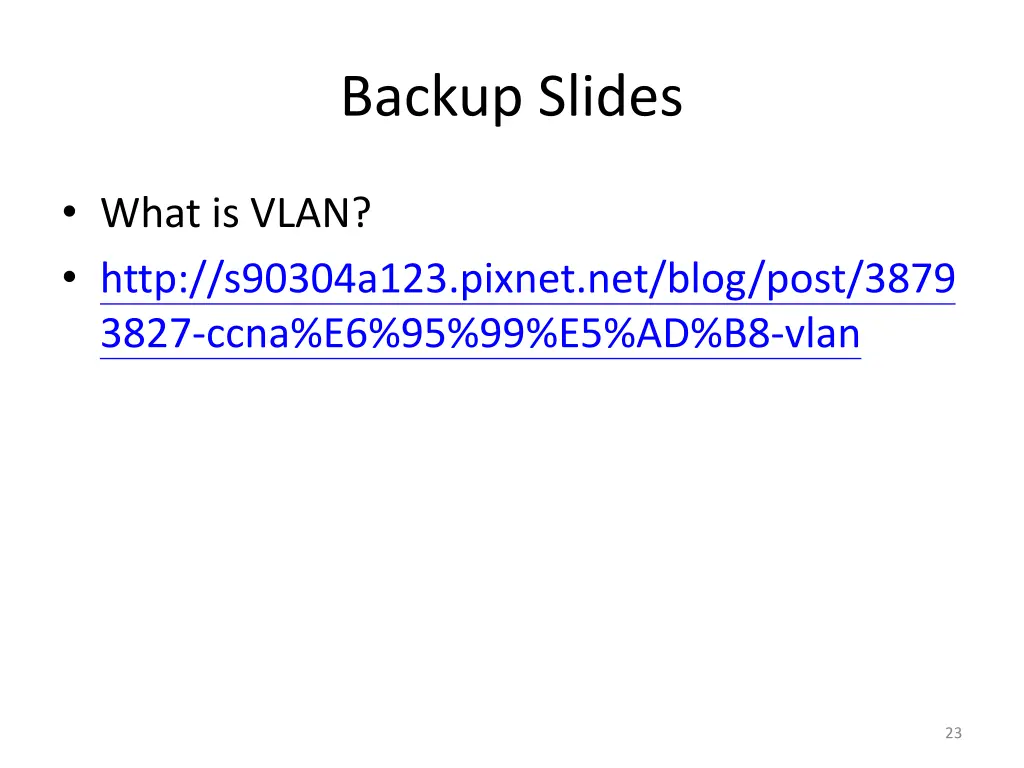 backup slides