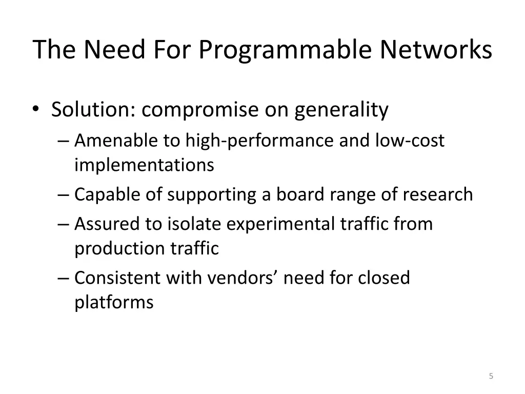 the need for programmable networks 2