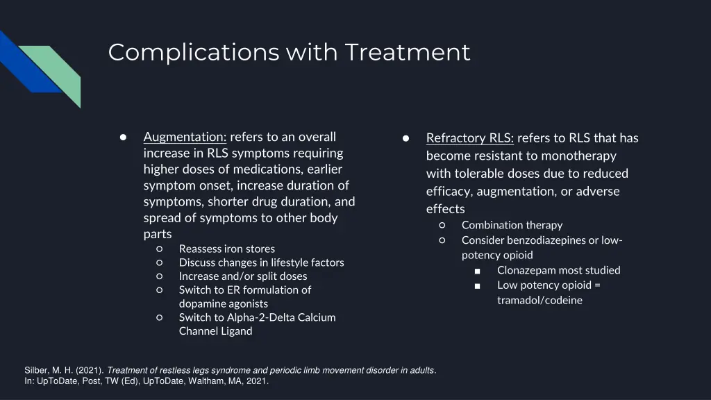 complications with treatment