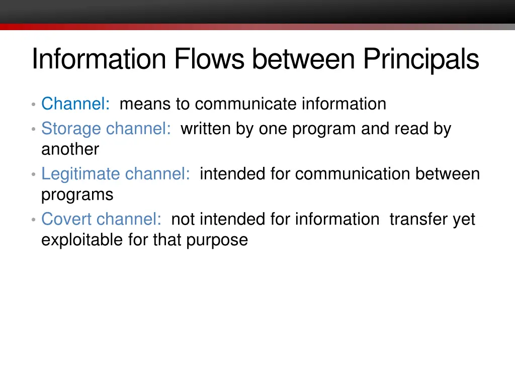 information flows between principals