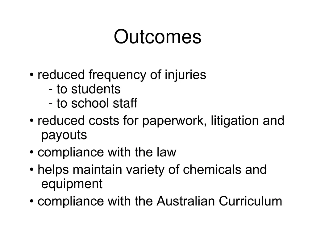 outcomes