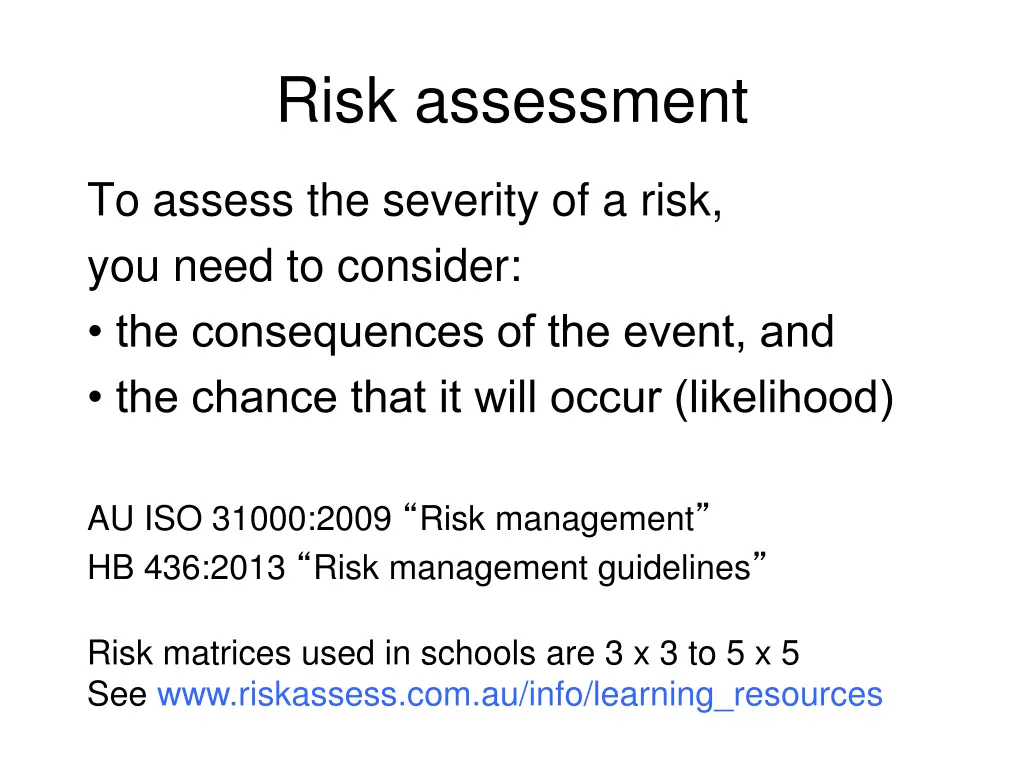 risk assessment