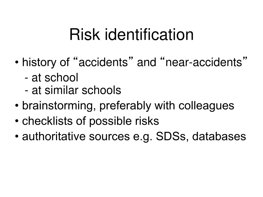 risk identification