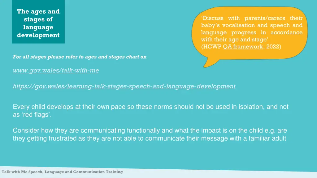 the ages and stages of language development