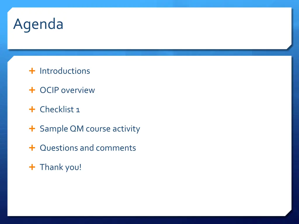 agenda