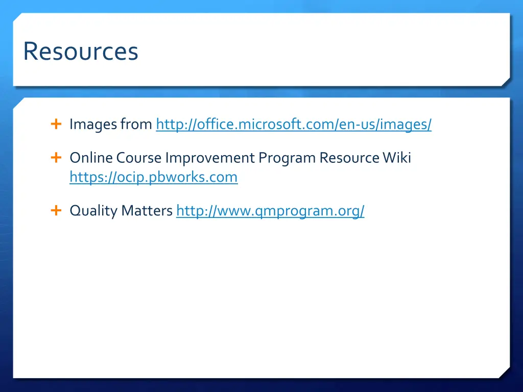 resources