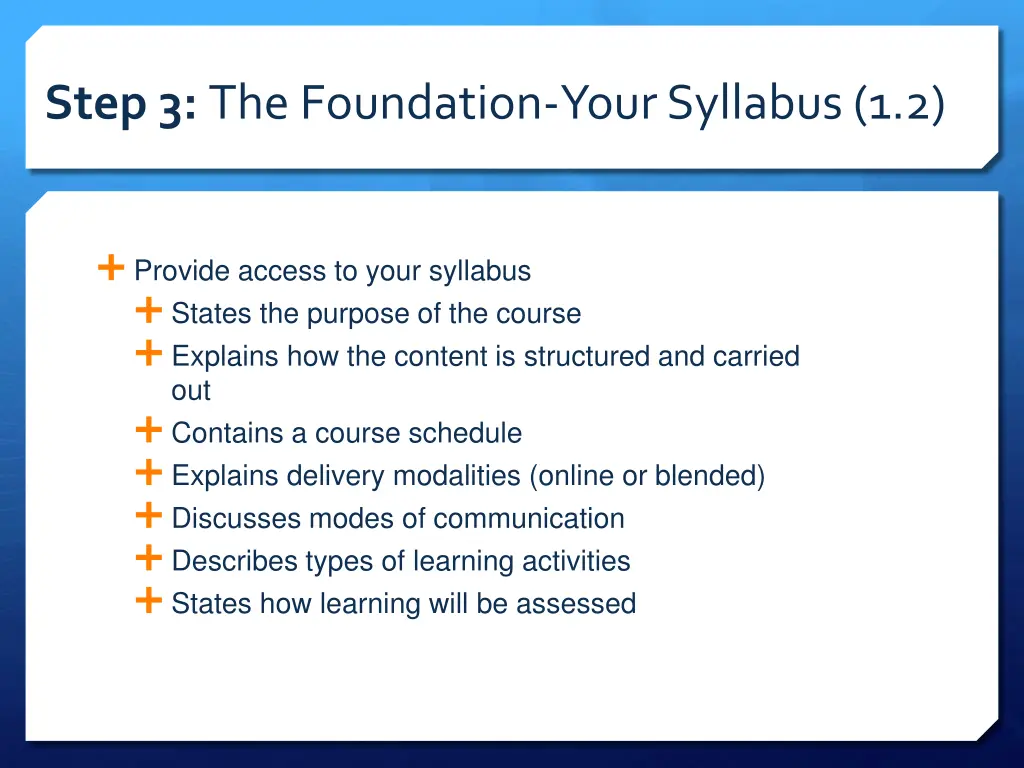 step 3 the foundation your syllabus 1 2