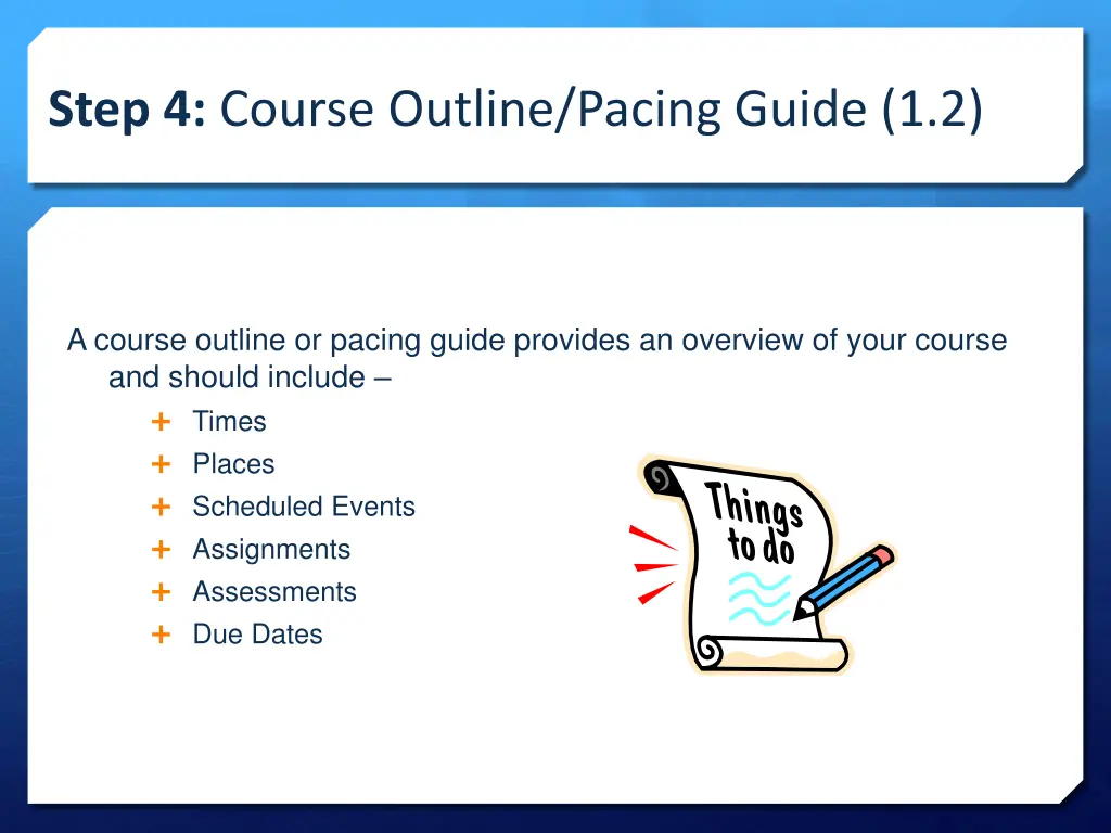 step 4 course outline pacing guide 1 2