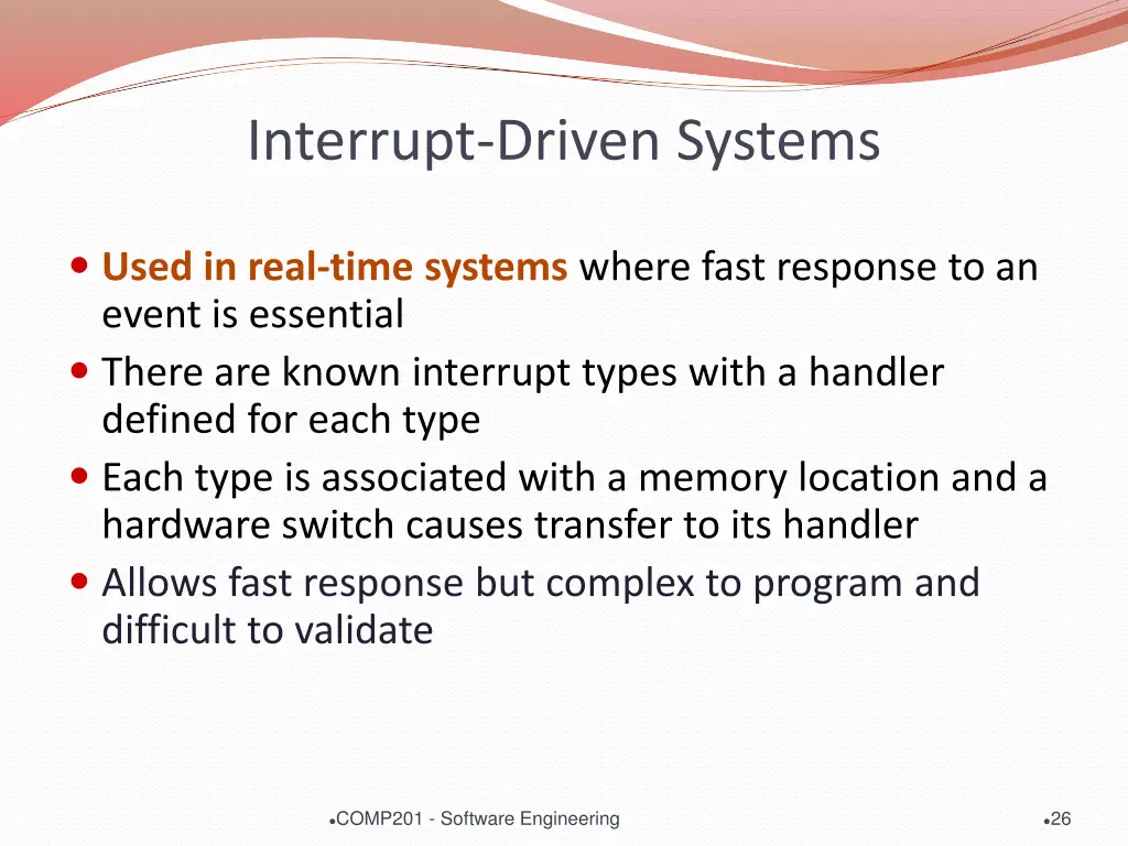 interrupt driven systems