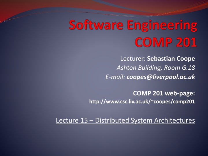lecturer sebastian coope ashton building room