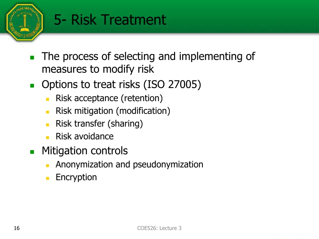 5 risk treatment
