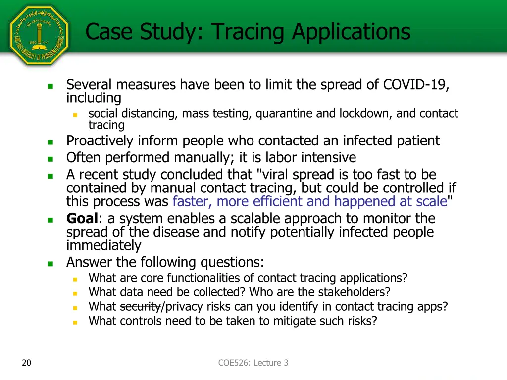 case study tracing applications