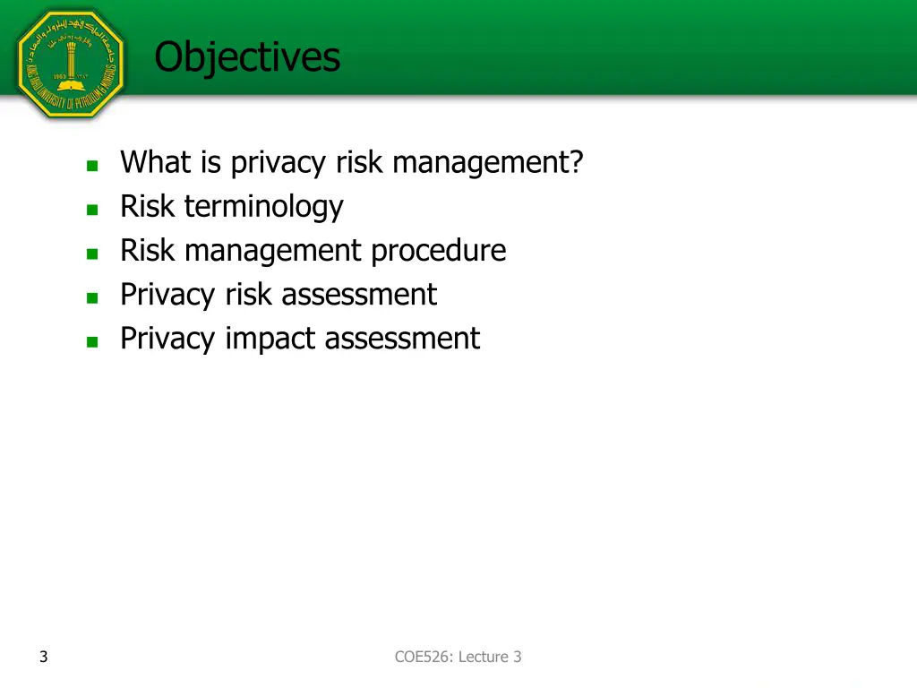 objectives