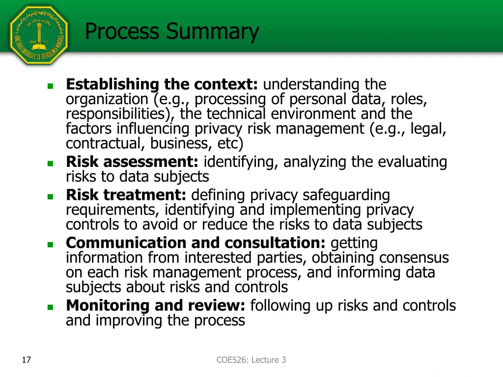 process summary