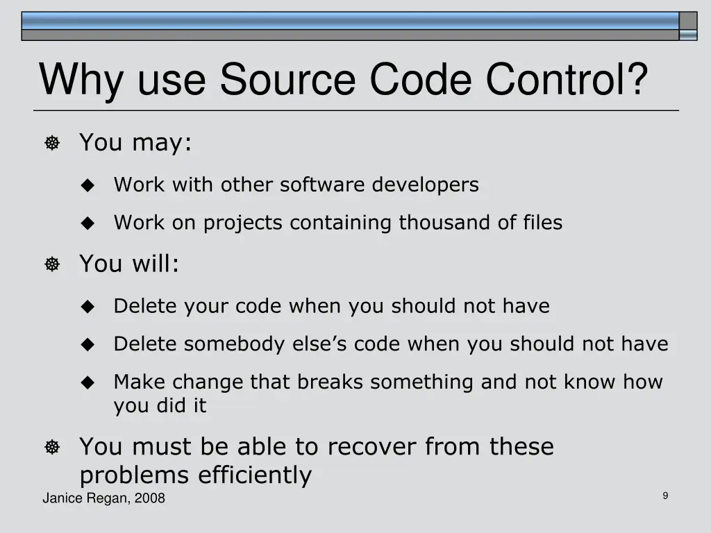 why use source code control