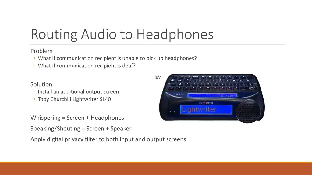 routing audio to headphones