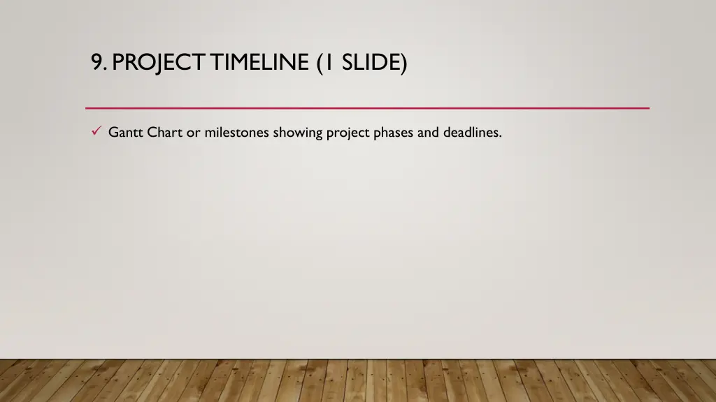 9 project timeline 1 slide