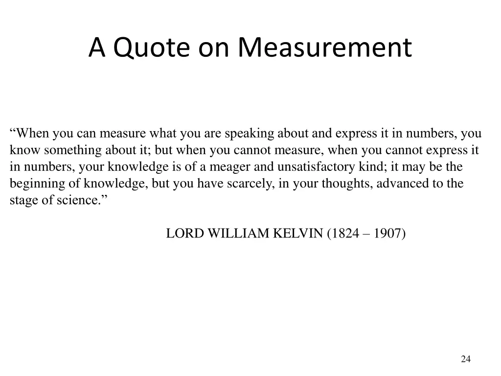 a quote on measurement