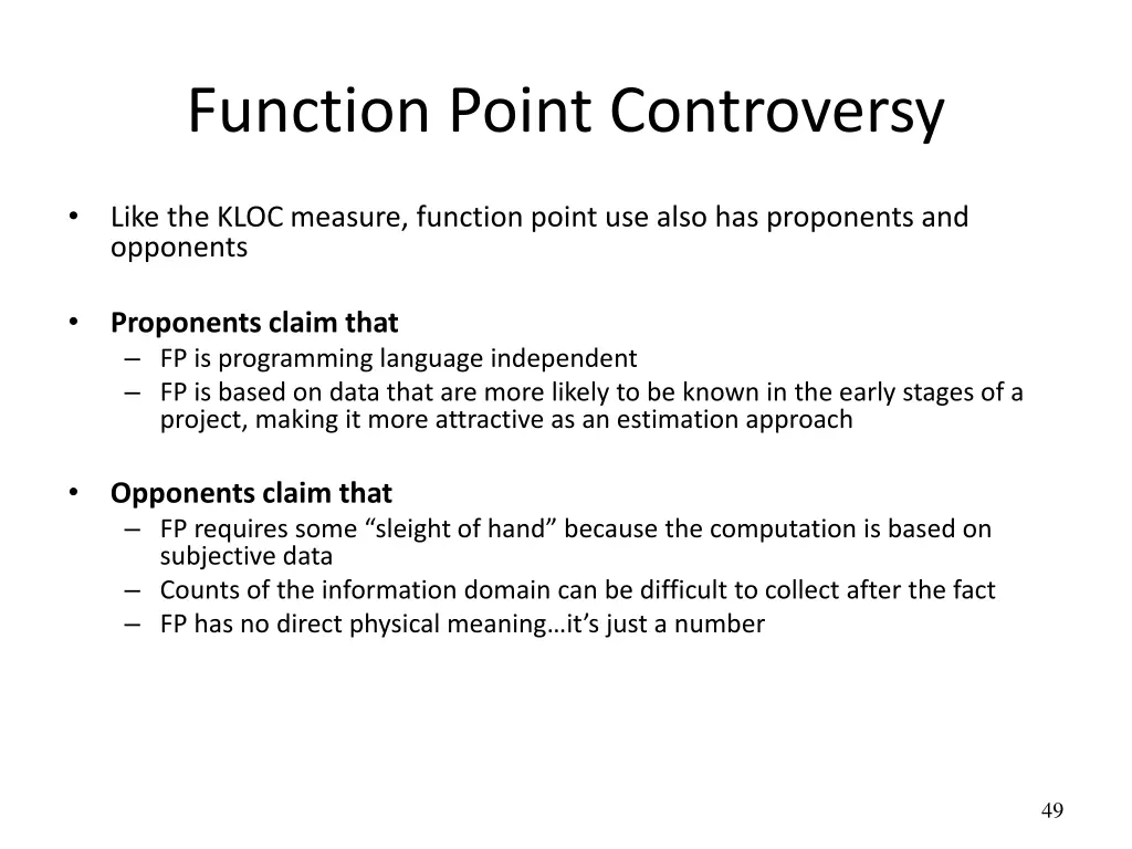 function point controversy