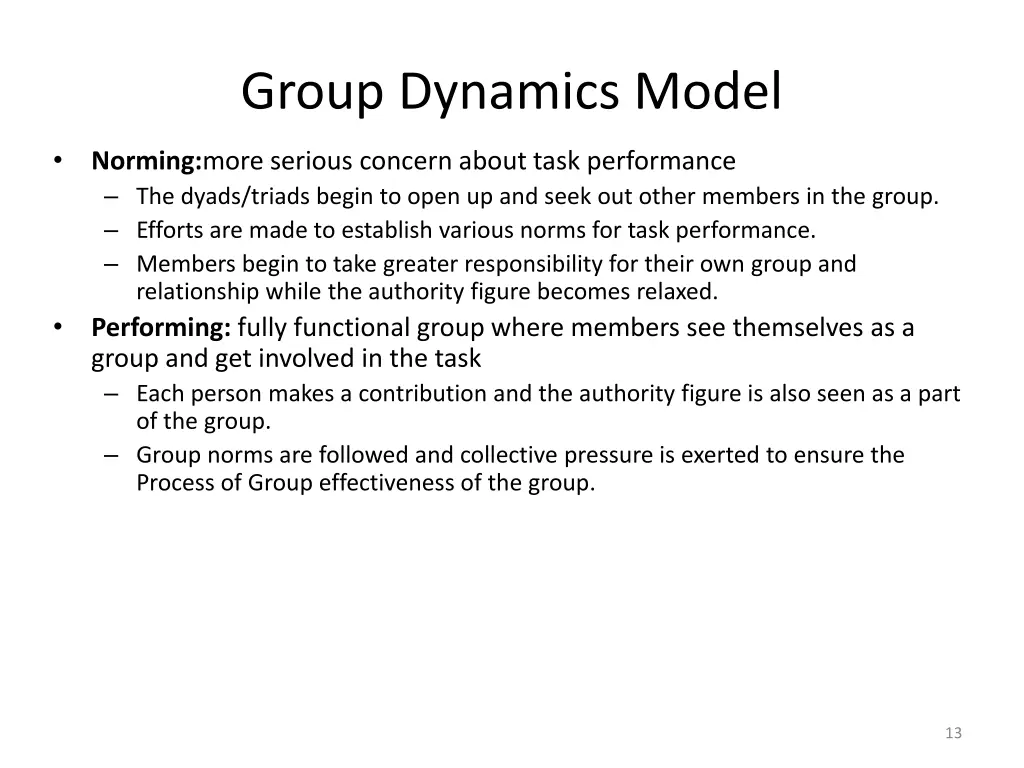 group dynamics model
