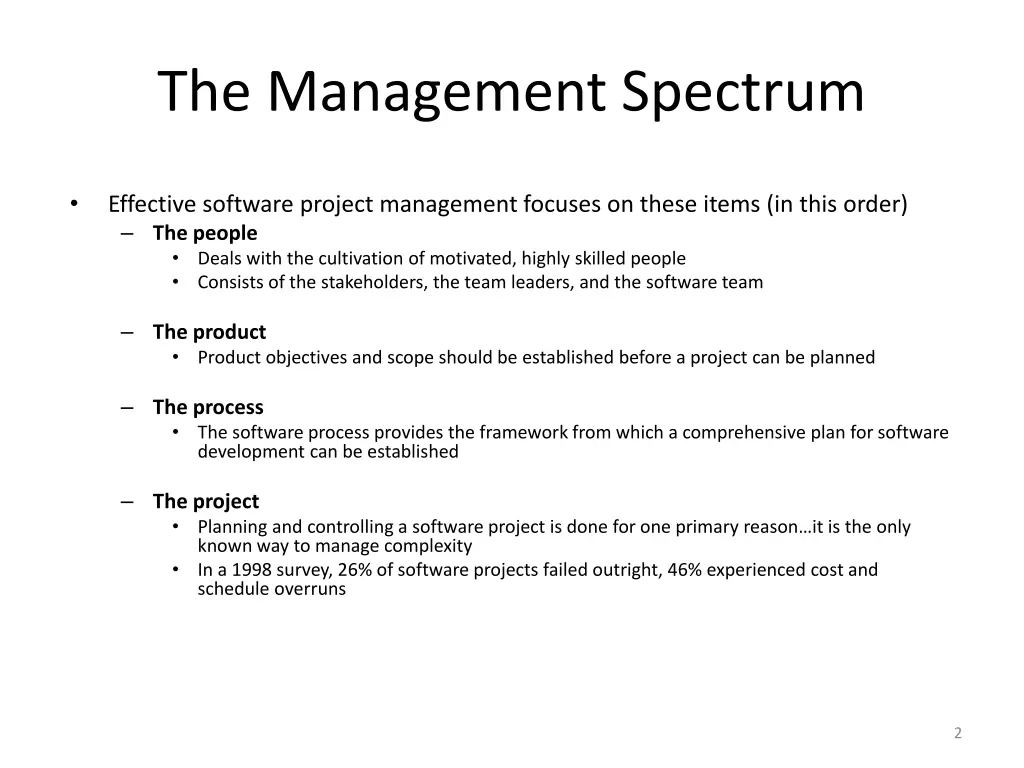 the management spectrum