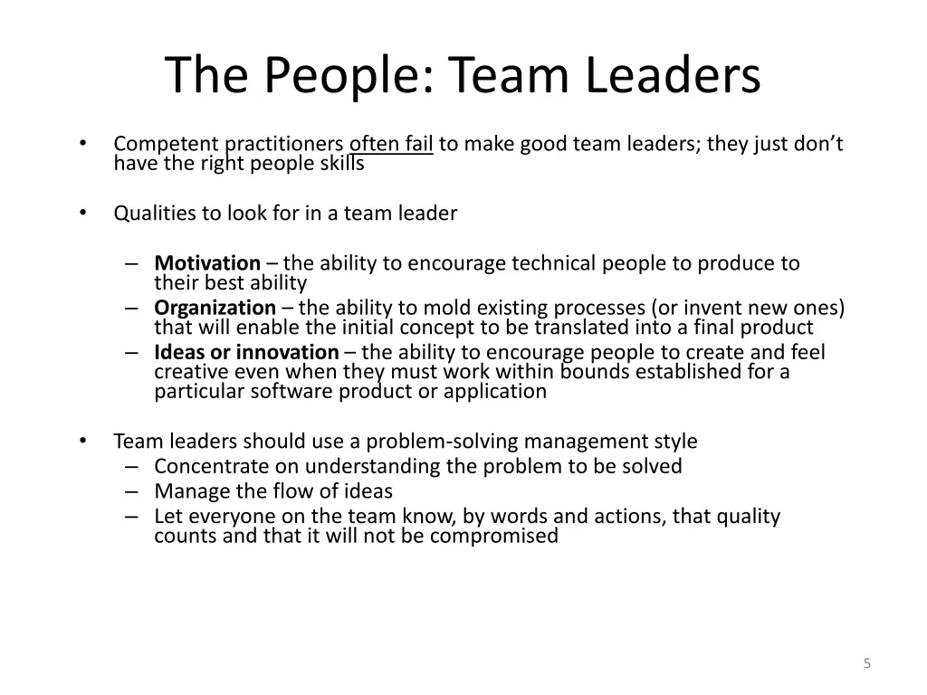 the people team leaders