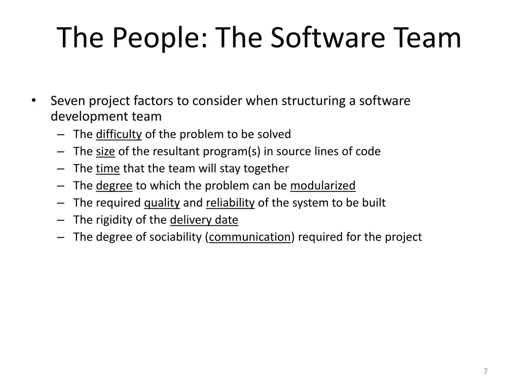 the people the software team