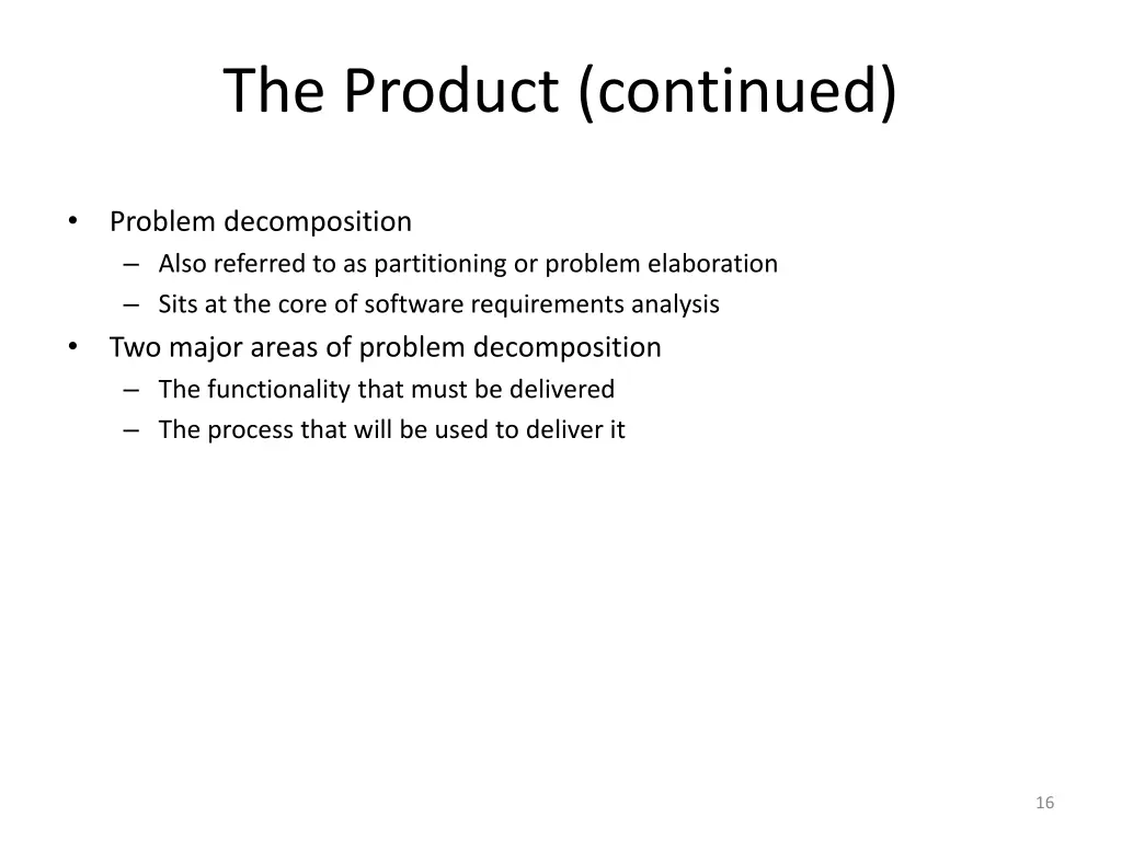 the product continued