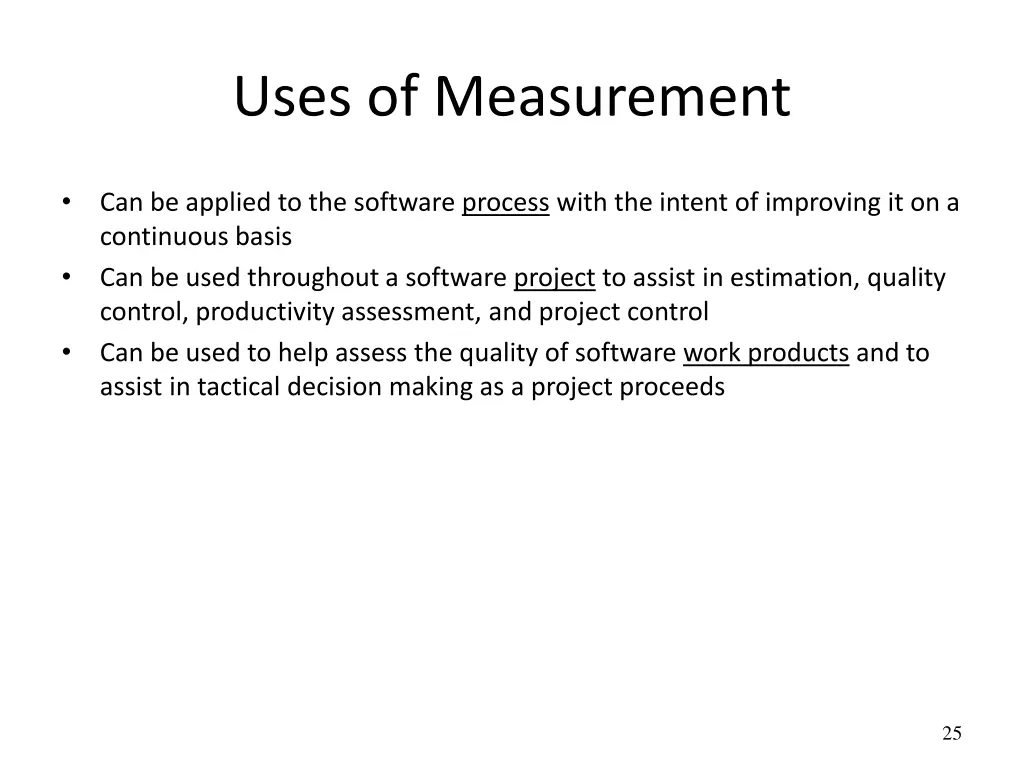 uses of measurement